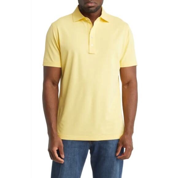 Peter Millar Other - PETER MILLAR Crown Sport Halford Performance Jersey Polo Shirt Med Yellow NWOT